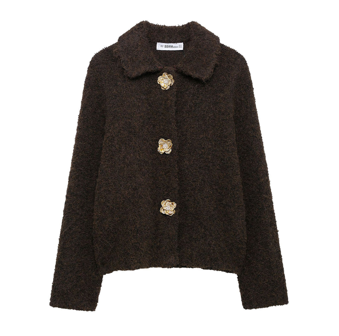 Elegant ladies cardigan with decorative button details Lune London