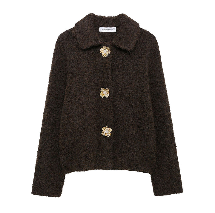 Elegant ladies cardigan with decorative button details Lune London