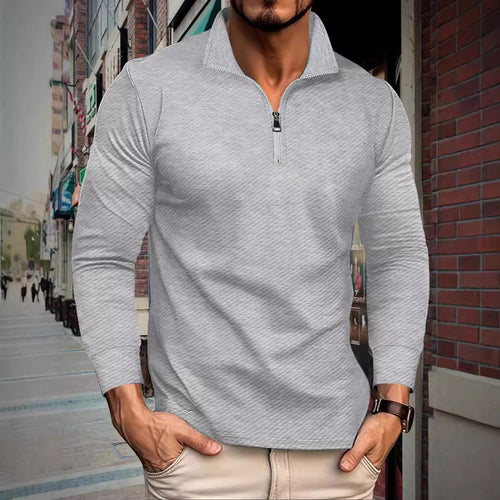 Functional pullover for men with short zip and sporty cut Lune London
