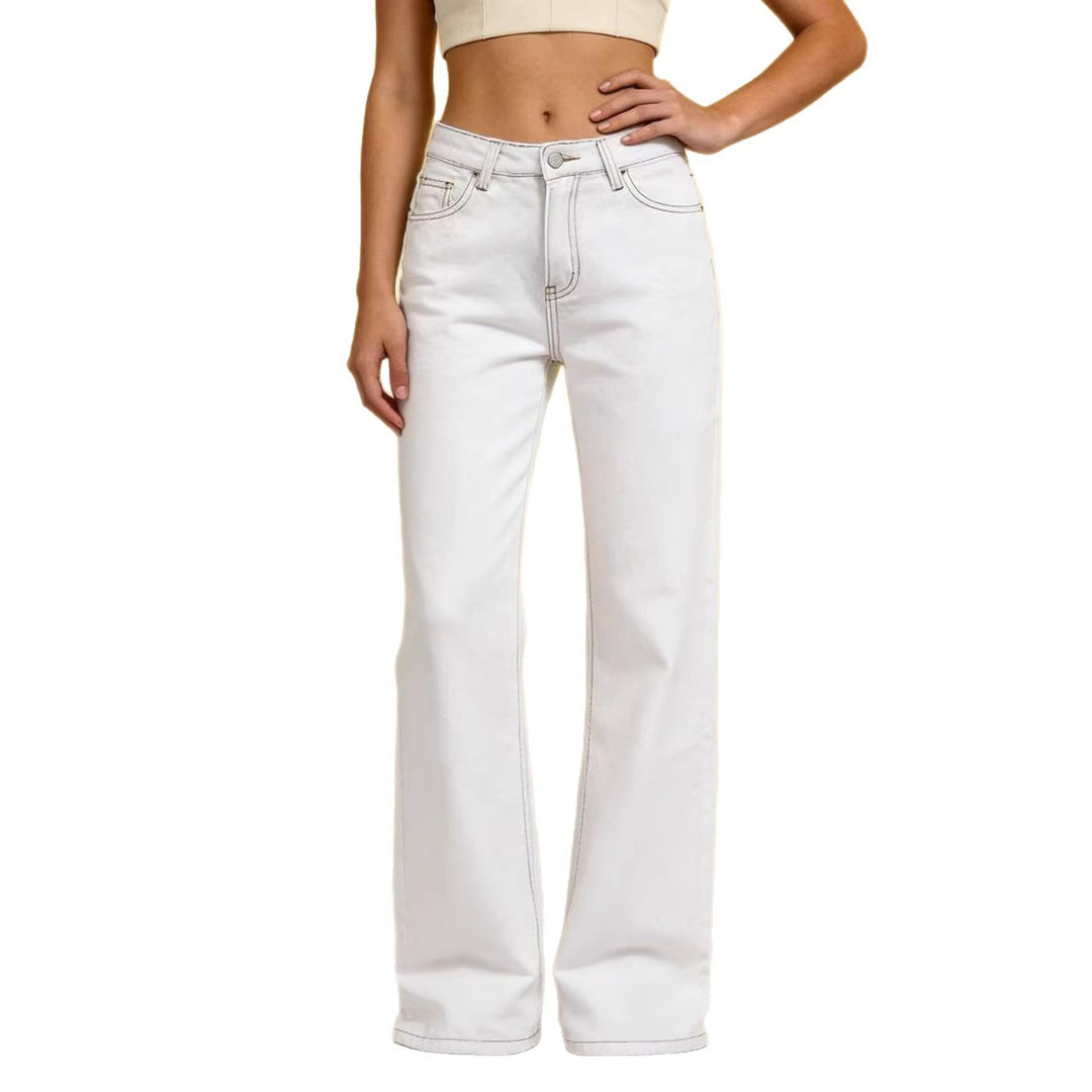 Women Flared Jeans with High Waist and Elegant Seam Details Lune London