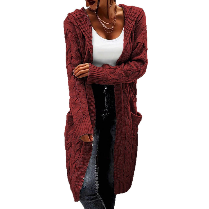 Cardigan en gros tricot pour femmes avec motif en cable élégant et poches pratiques Chic & Stil