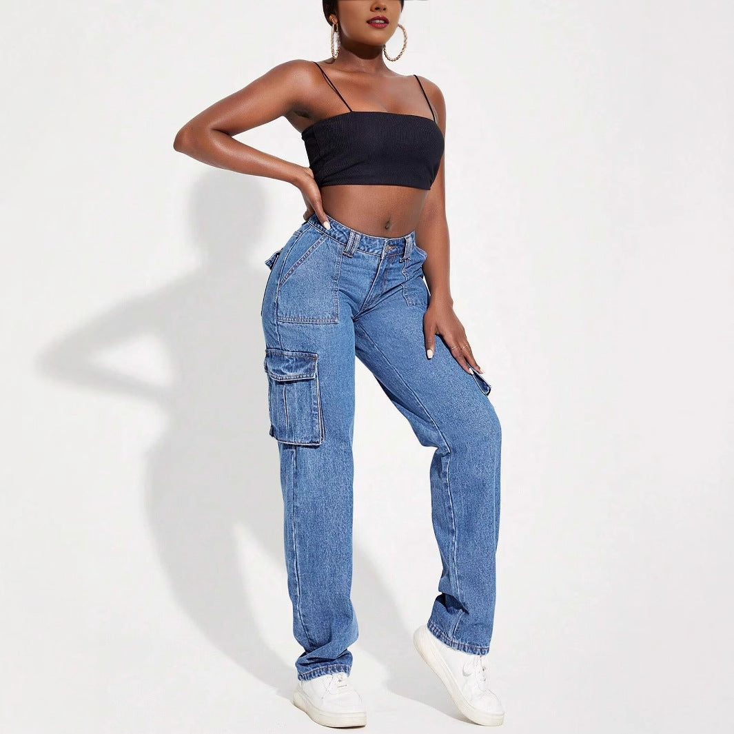 High-waisted cargo pants for women with practical pockets Lune London