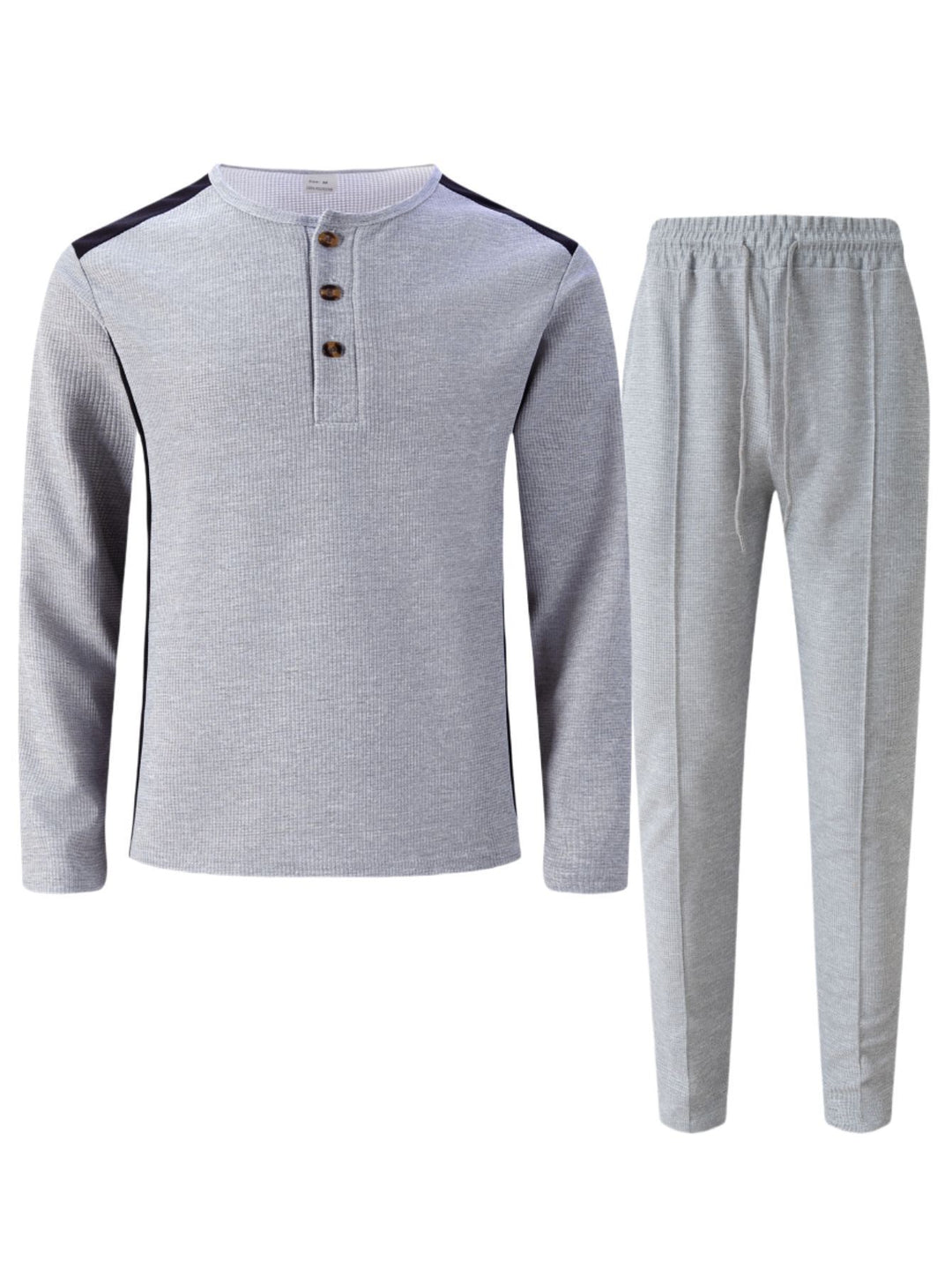 Men's leisure suit with an elegant Henley top and comfortable jogger pants Lune London