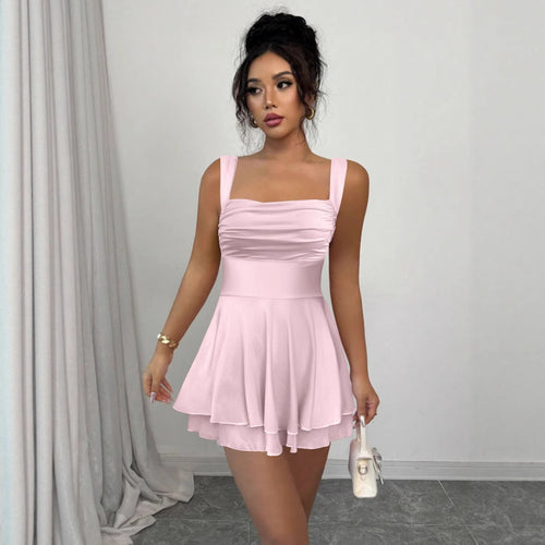 Women Playfully cut summer dress with gathering and swinging skirt Lune London