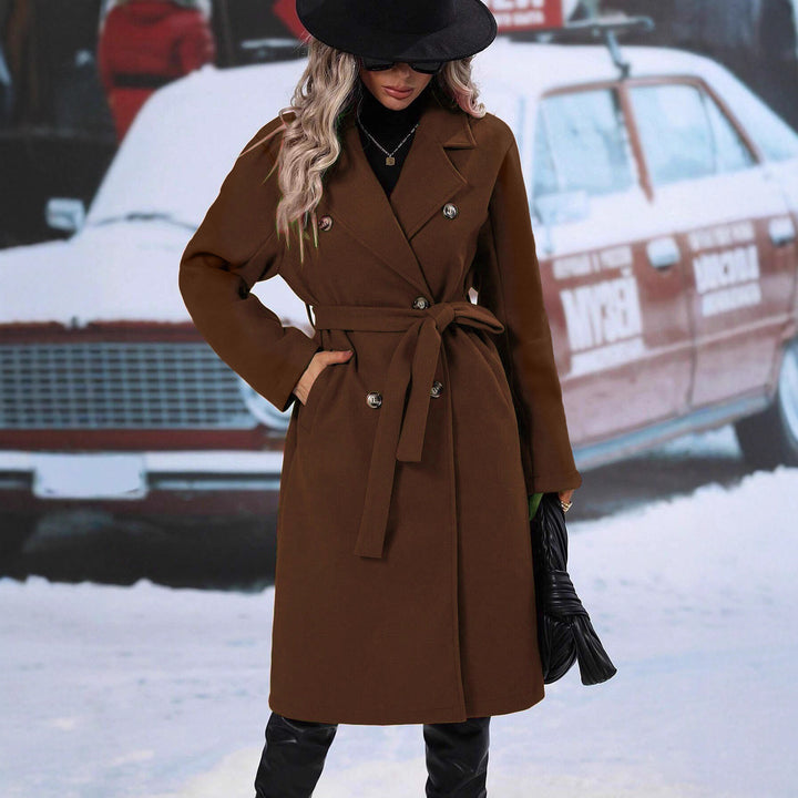 Manteau surdimensionné élégant pour femme avec double patte de boutonnage et ceinture chic Chic & Stil