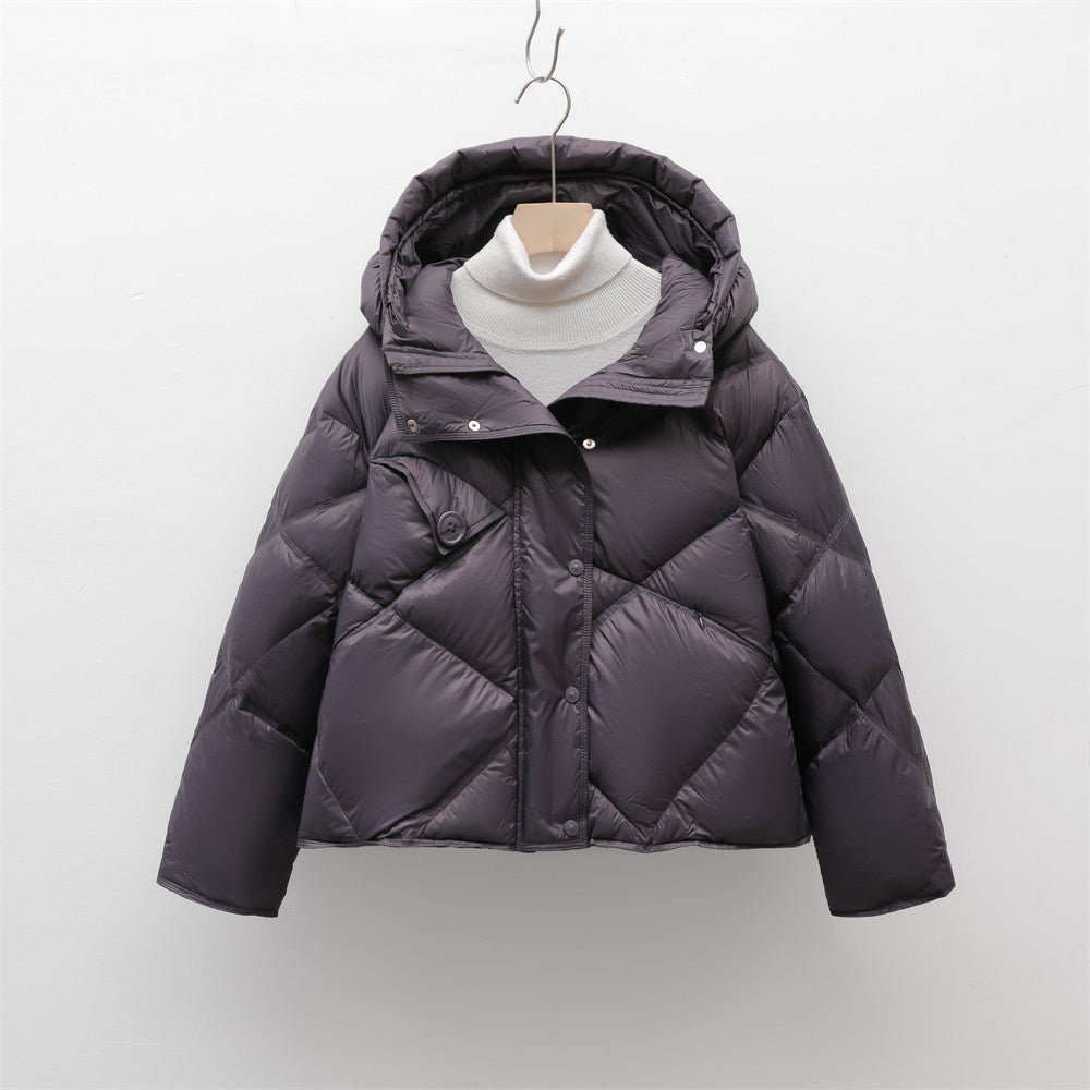 Ladies down jacket with removable hood Lune London