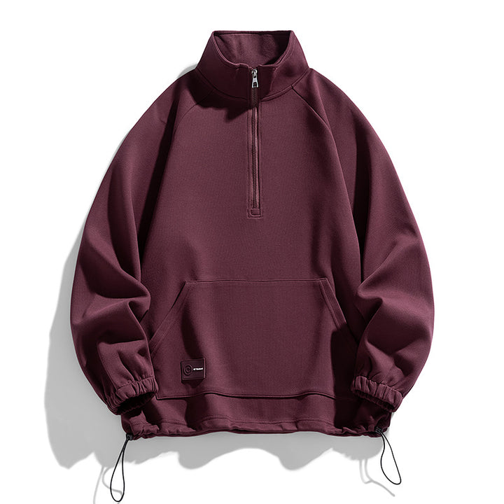 Pull-over à manches longues pour hommes avec ouverture zippée courte Lune London