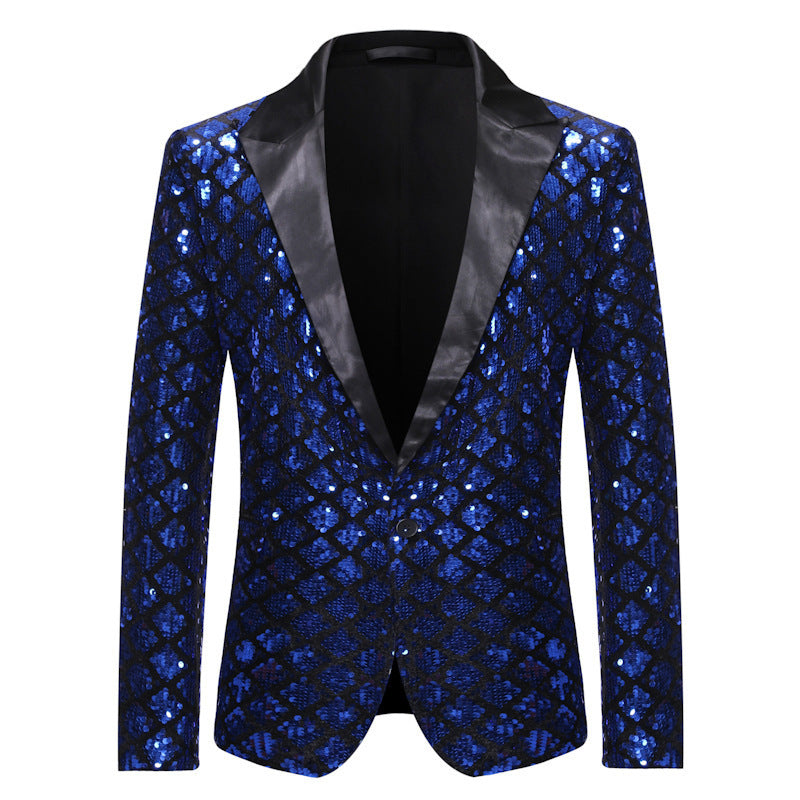 Elegant sequin blazer jacket for men with classic lapels Lune London