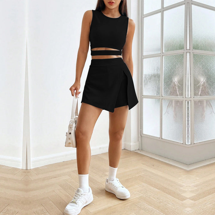 Chic & Stil Women's Crop Top and Skirt Set