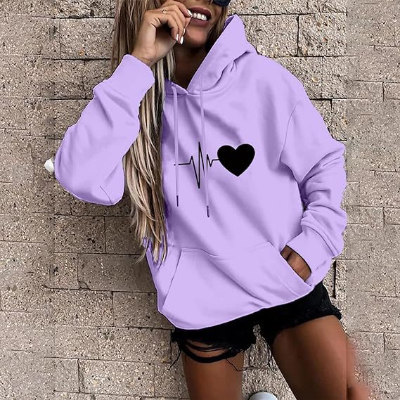 Women's hoodie with heartbeat motif Chic & Stil