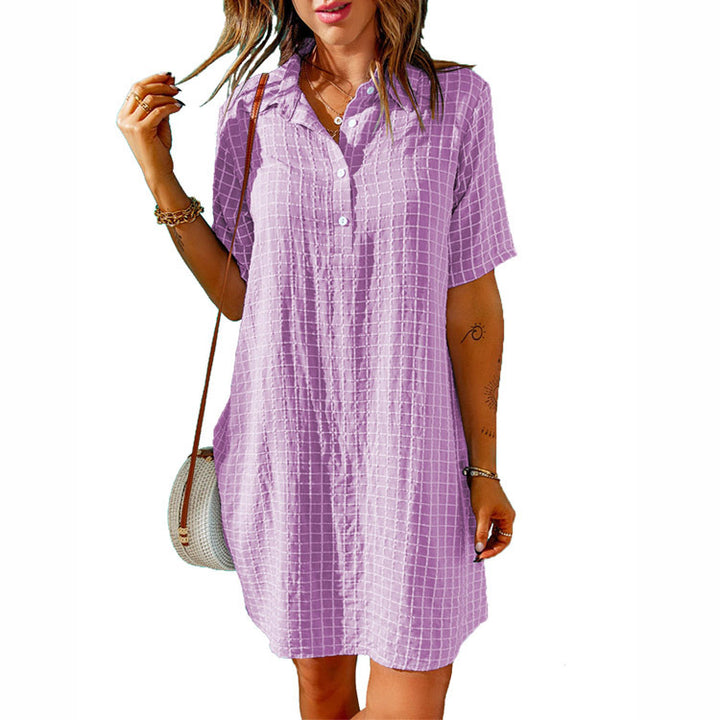 Casual shirt dress for women with checkered pattern and practical pockets Lune London
