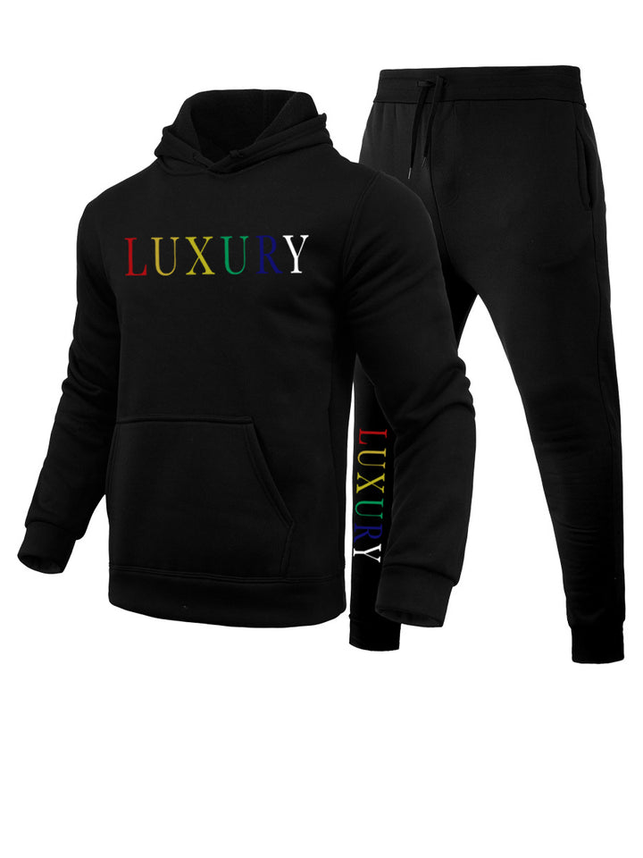 Men's sporty hoodie set and joggers with Lune London trendy lettering