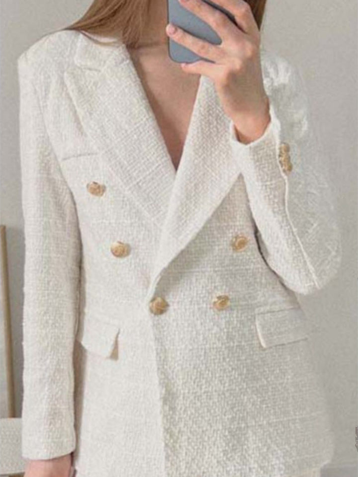 Tweed blazer jacket for women with double-breasted buttons and elegant cut Lune London