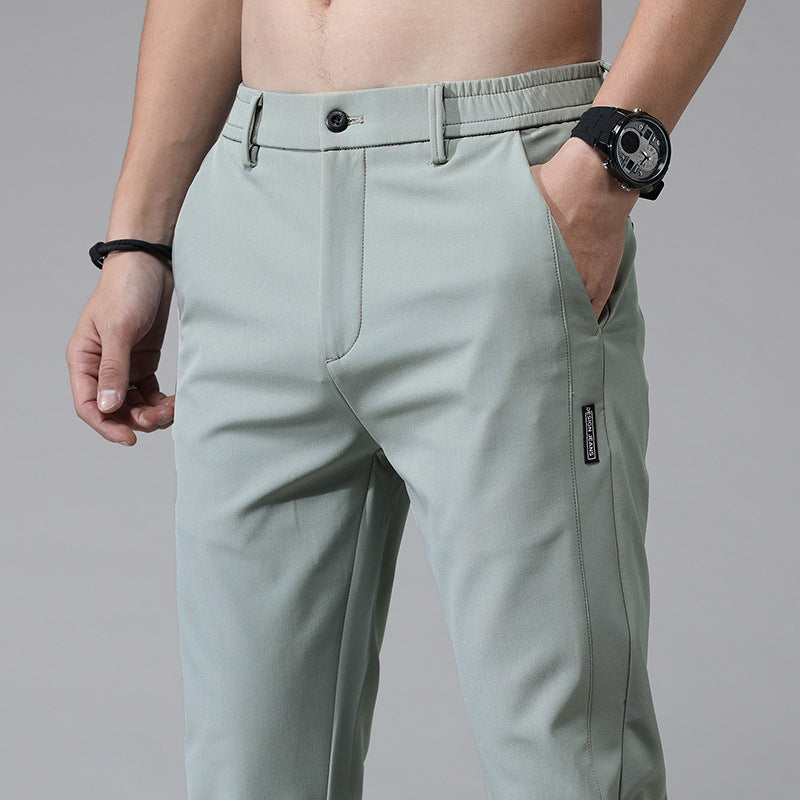 Modern chinos for men with elastic waistband and practical pockets Lune London