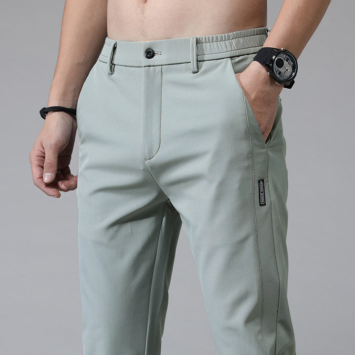 Modern chinos for men with elastic waistband and practical pockets Lune London