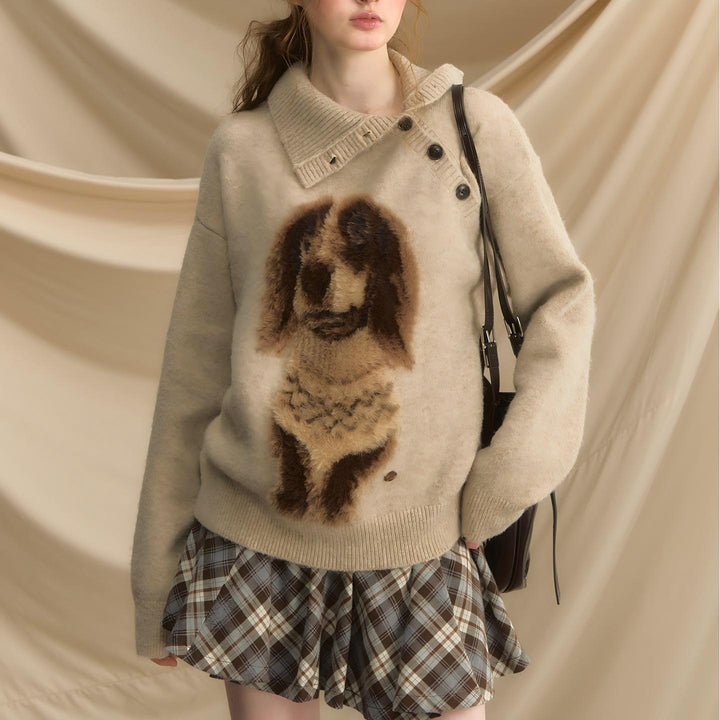 Pull femme avec motif animal unique et surface structurée Chic & Stil