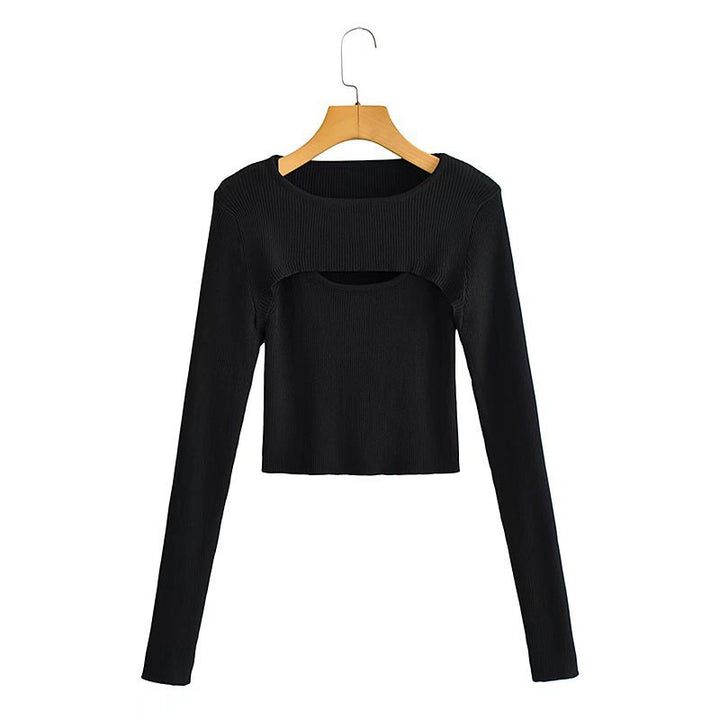 Crop Top à Manches Longues pour Femme avec Design Découpé Sophistiqué Chic & Stil
