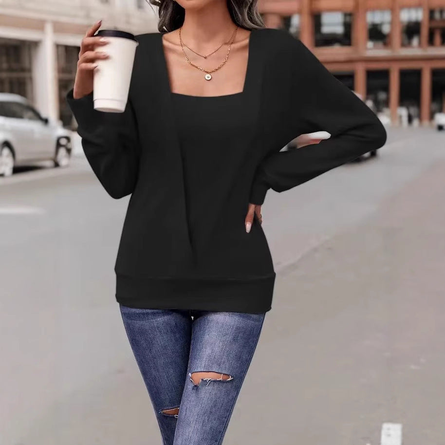 Women's sweater with an elegant V shape and long sleeves Lune London