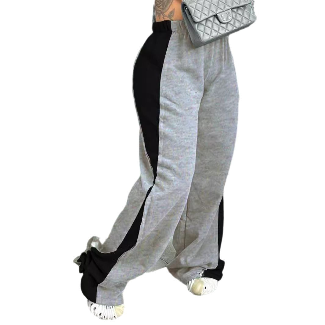 Casual women's sports pants with colorful side inserts and an elastic waistband Lune London
