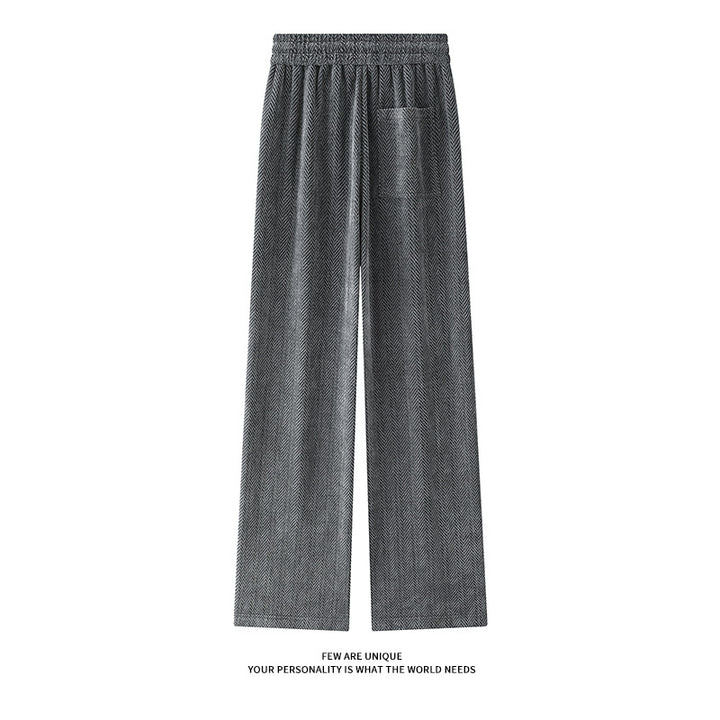 Wide harem pants for women with elastic waistband and trendy zigzag pattern Lune London
