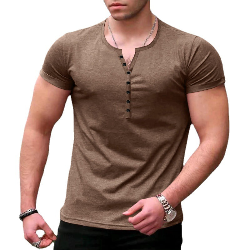 Men's Leisure Short Sleeve Henley T-shirt Lune London