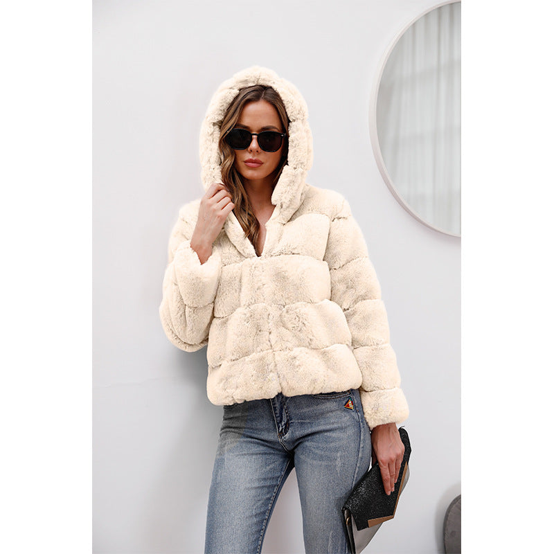 Ladies soft fleece jacket with hood Lune London