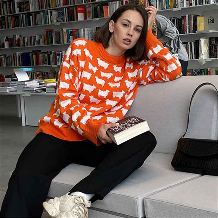 Pull en tricot pour femmes avec un design de mouton original Lune London