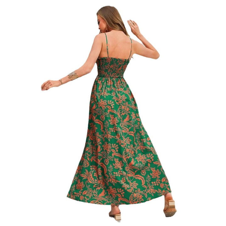 Ladies floral print maxi dress with spaghetti straps Lune London