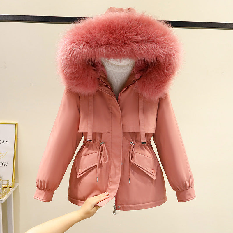 Winter ladies with functional zipper and removable faux fur collar Lune London