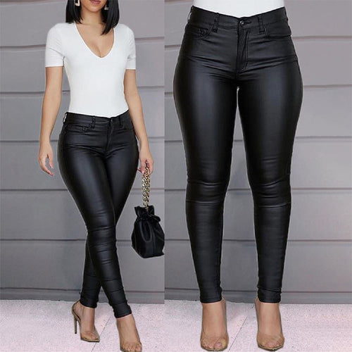 Pantalons ajustés taille haute pour femmes Chic & Stil