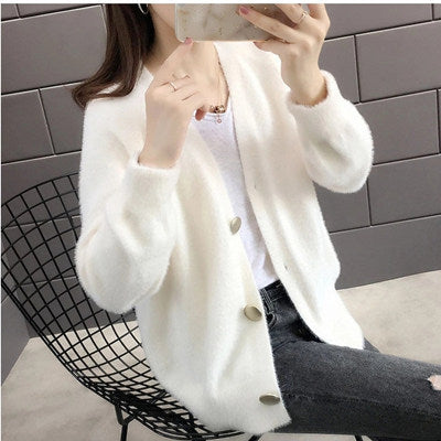 Ladies plush pullover with stylish button details Lune London