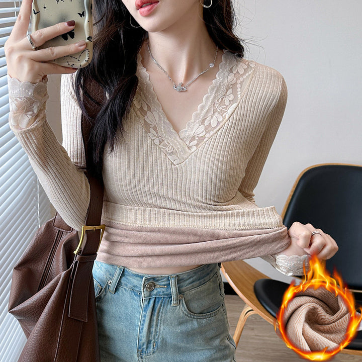 Women's long-sleeved top with lace details Chic & Stil