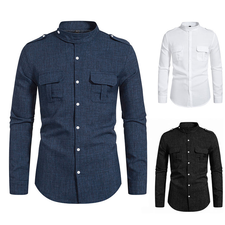 Elegant long-sleeved shirt for men with practical chest pockets Lune London