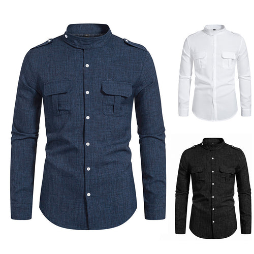 Elegant long-sleeved shirt for men with practical chest pockets Lune London