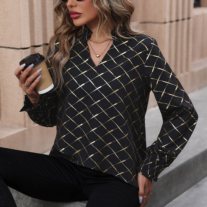 Blouse for women with modern geometric accents and delicate details Lune London