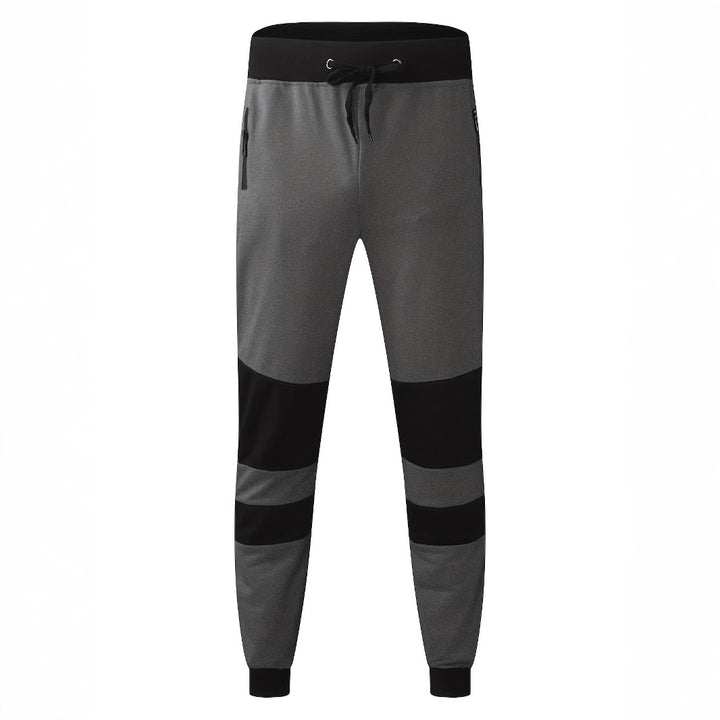 Men's sporty jogger pants with zipper and stylish contrasting panels Lune London