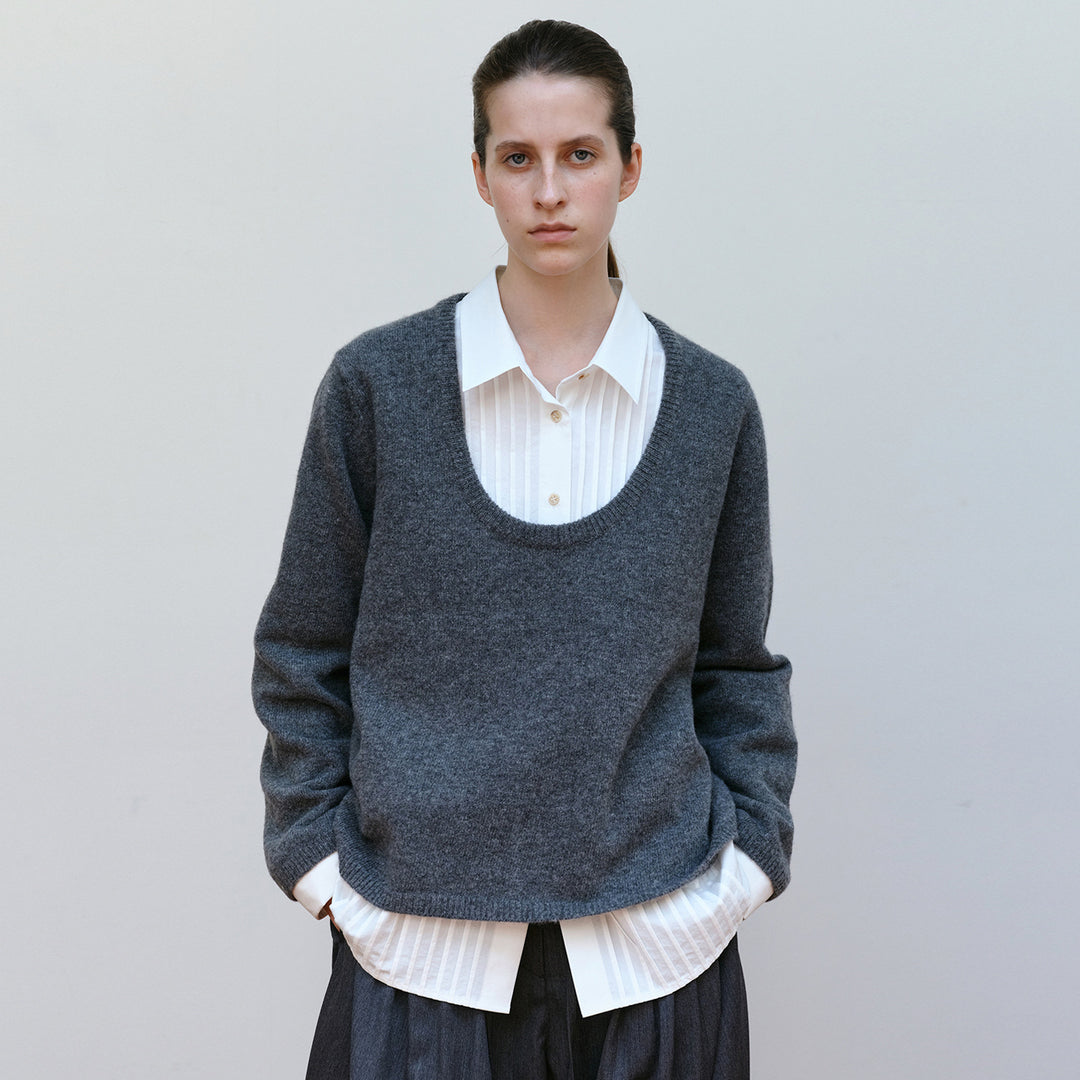 Pull en tricot pour femmes avec col rond Chic & Stil