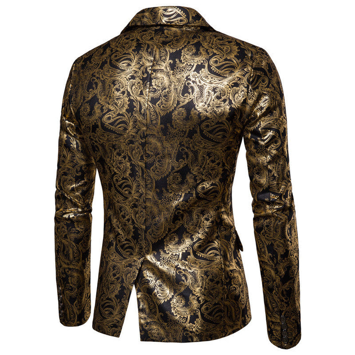 Men's Exclusive Sequin Blazer with Golden Embellishments and Modern Cut Lune London