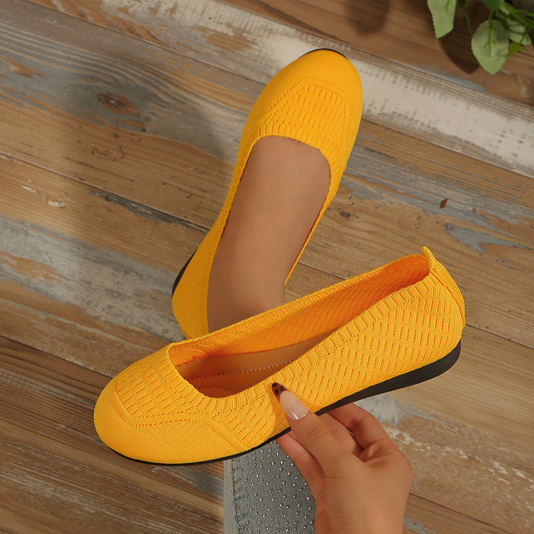 Ladies Lightweight Knitted Ballerinas Lune London