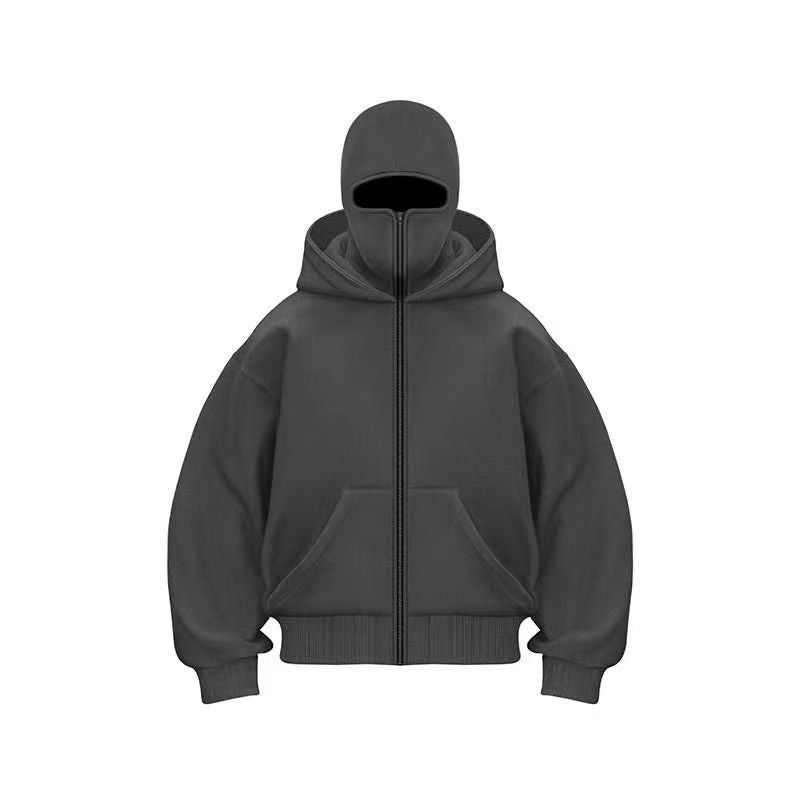 Stylish hoodie jacket for women with integrated face protection Lune London