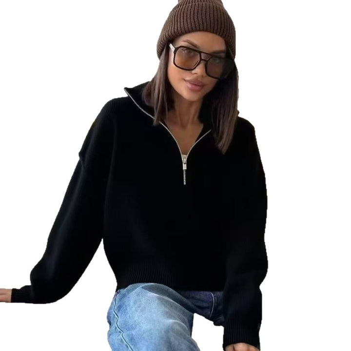 Pull oversized femme avec col montant et fermeture éclair Chic & Stil