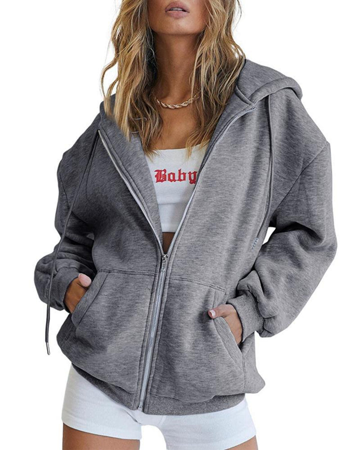 Ladies Zip-Up Hoodie Chic and Style
