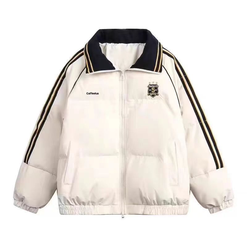 Lady sporty quilted jacket with contrasting bands and a high collar Lune London