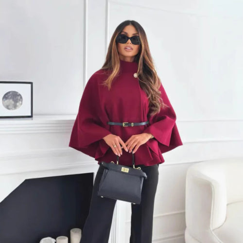 Ladies Elegant Gilet With Shoulder Pads And Belt At The Waist Lune London