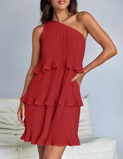 Asymmetrical ruffle dress for women with ruffle details Lune London