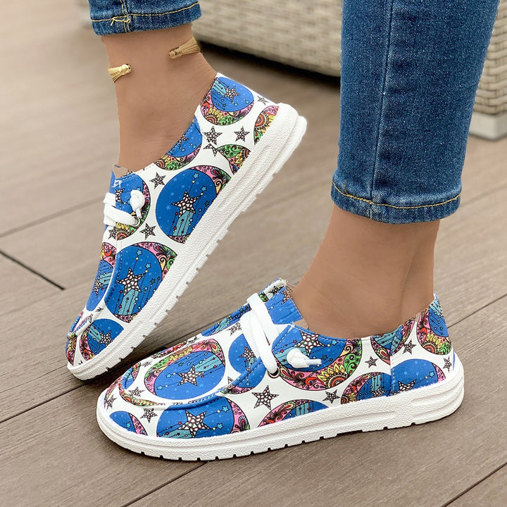 Leisure shoes for women with a unique graphic design and a comfortable rubber sole Lune London