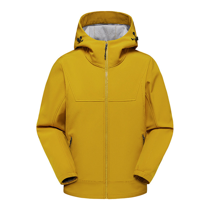 Multifunctional technical jacket for men with adjustable hood and water-repellent material Lune London