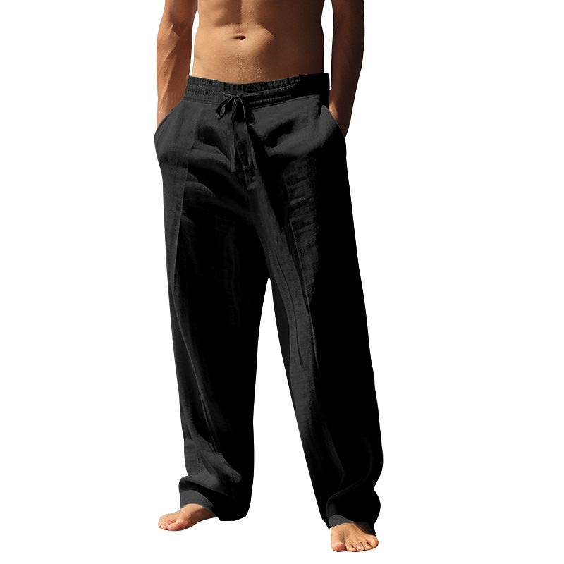Casual linen pants for men with elastic waistband Lune London