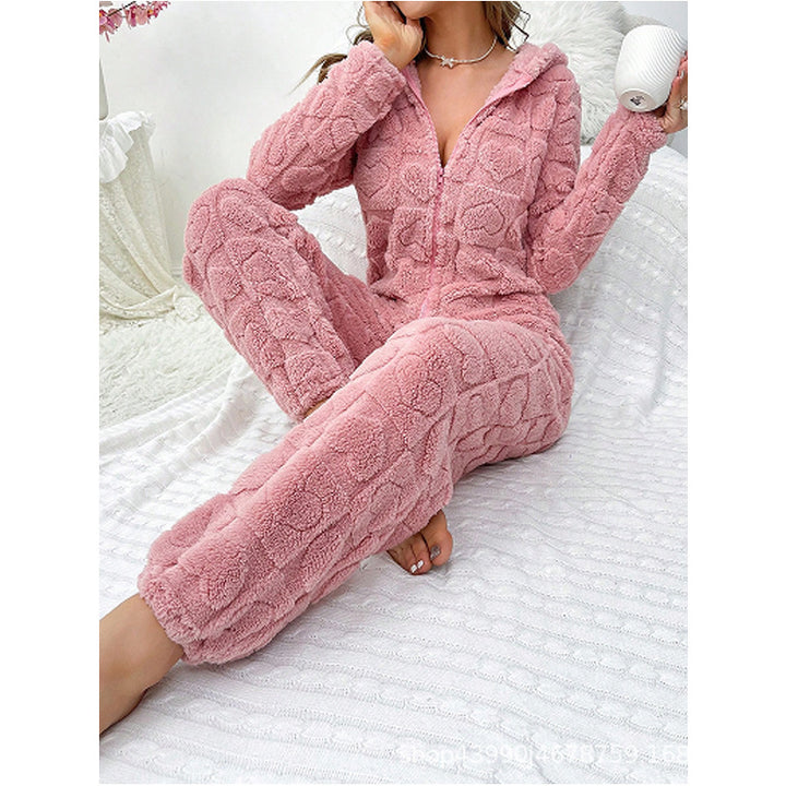 Ladies Comfortable Fleece Pants with Hood Lune London
