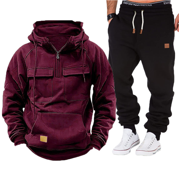 Functional hooded jacket for men with full zip and practical pockets Lune London